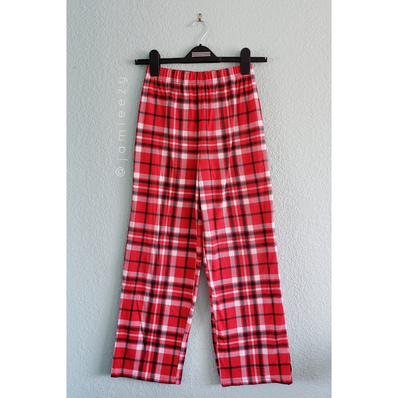 kids red plaid pajama pants